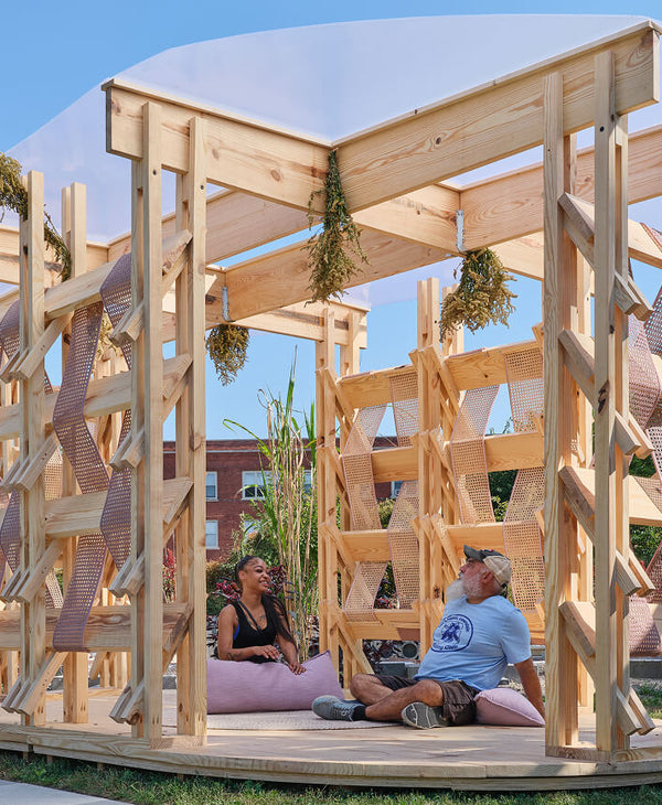 Woven Porch, created for the Chicago Sukkah Design Festival. Photo by Brian Griffin.