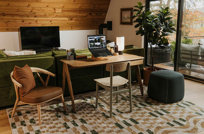 Asher Wood Desk in lifestyle shot