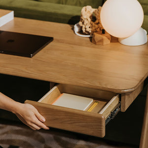 Asher Wood Desk in lifestyle shot