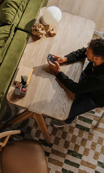 Asher Wood Desk in lifestyle shot