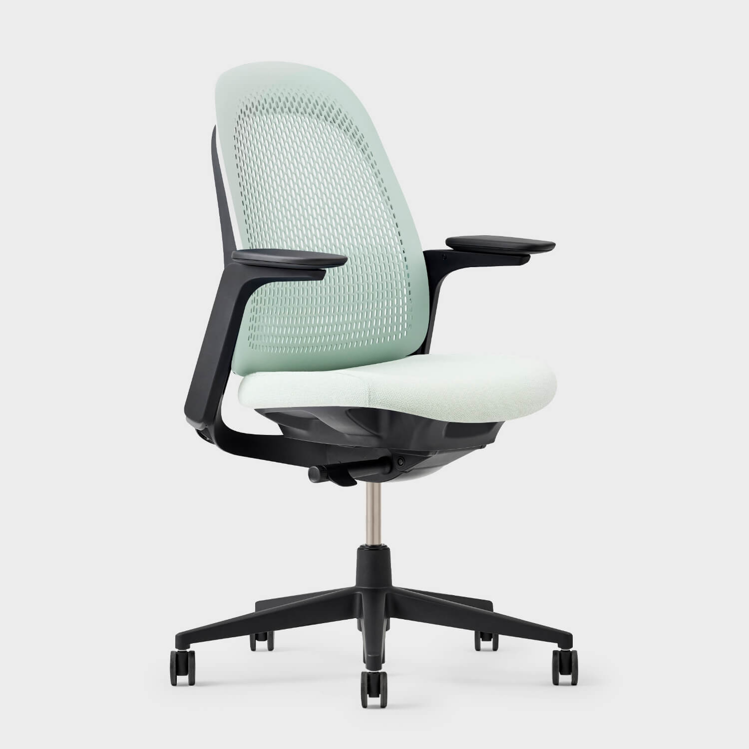 Breck Office Chair with ergonomic design, mesh back, and adjustable armrests, suitable for modern office settings.