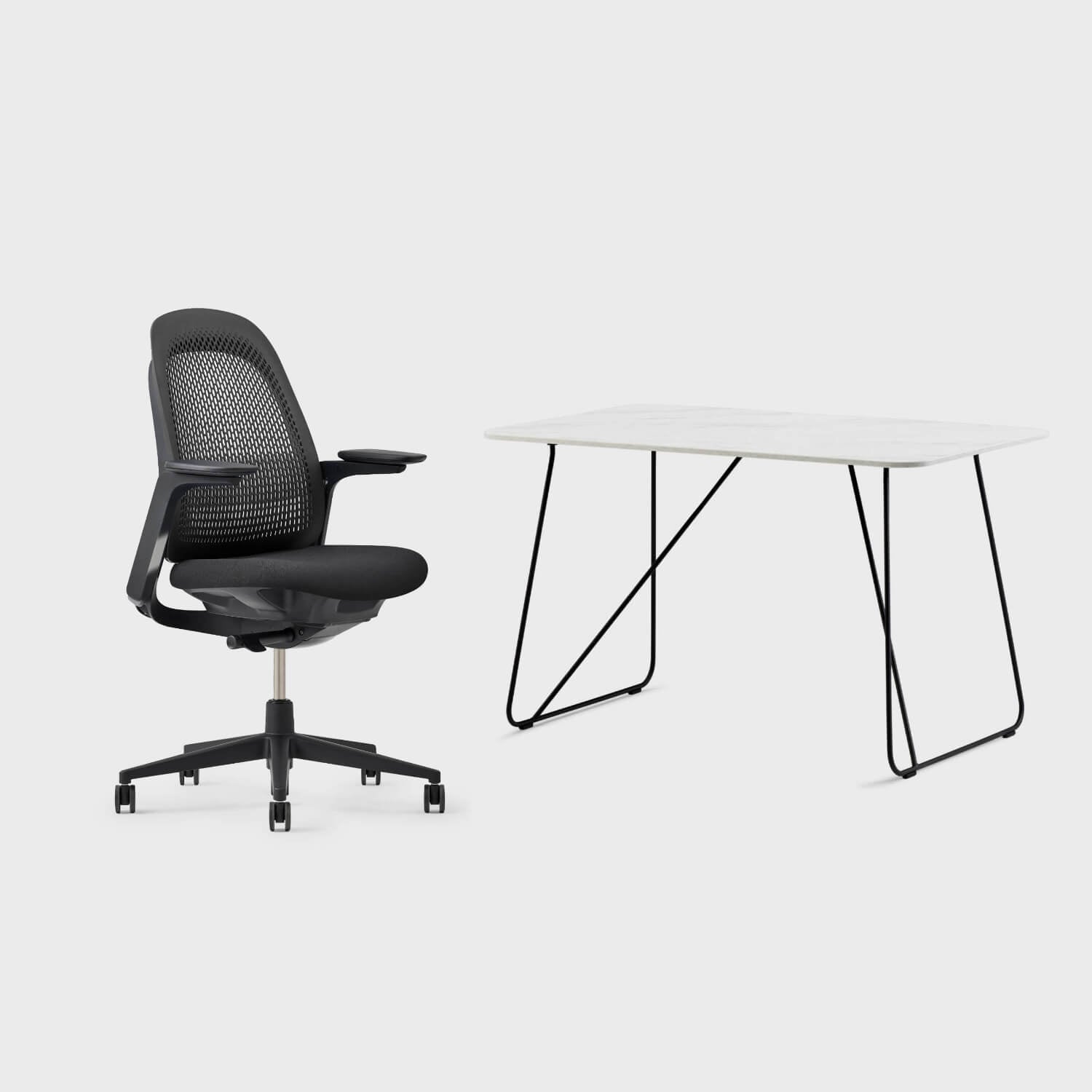 Breck Office Chair \u0026 Market Desk Set, image size:1500x1500