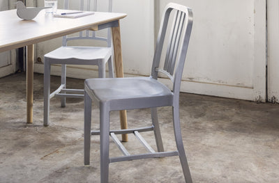 1006 Navy Chair in lifestyle shot