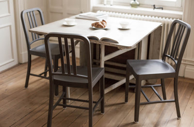 111 Navy Chair in lifestyle shot