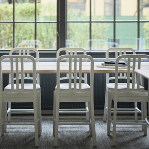 111 Navy Chair in lifestyle shot