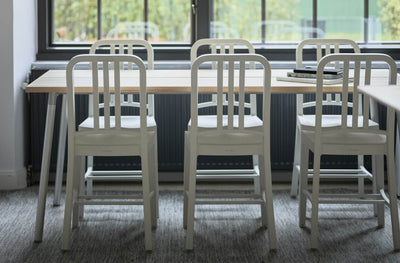 111 Navy Chair in lifestyle shot