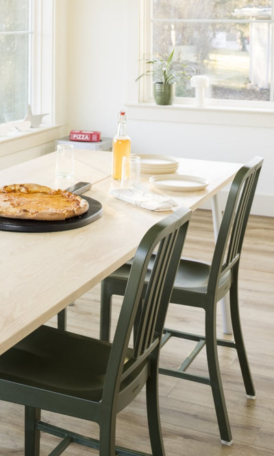 111 Navy Chair in lifestyle shot