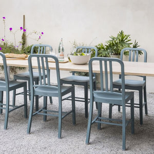 111 Navy Chair in lifestyle shot