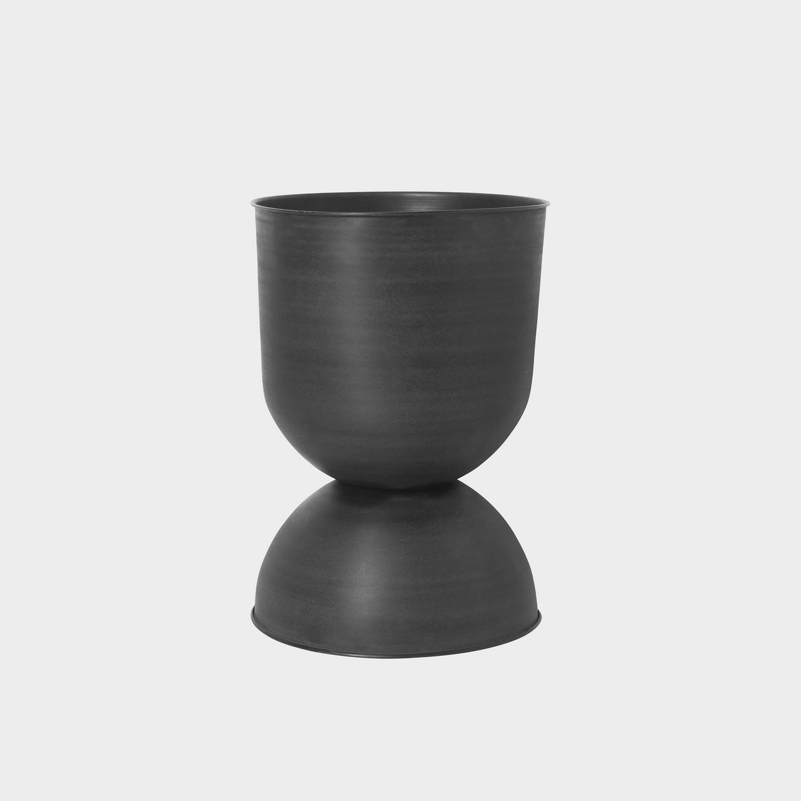 Hourglass Planter - versatile matte-finished metal planter, suitable for indoor or outdoor use.