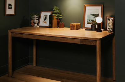 Holland Wood Desk in lifestyle shot