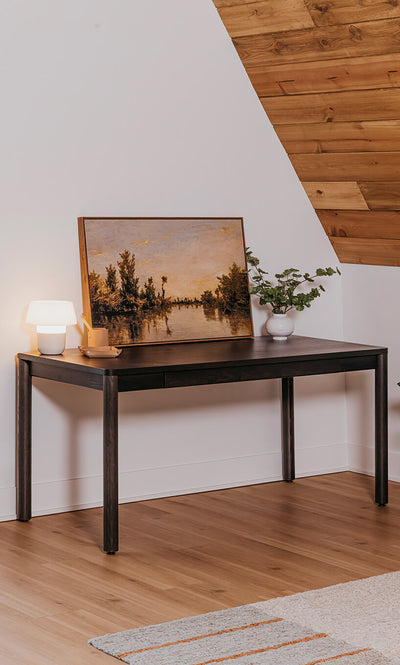 Holland Wood Desk in lifestyle shot
