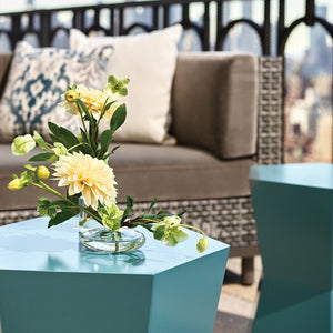 Facet Aluminum Side Table in lifestyle shot