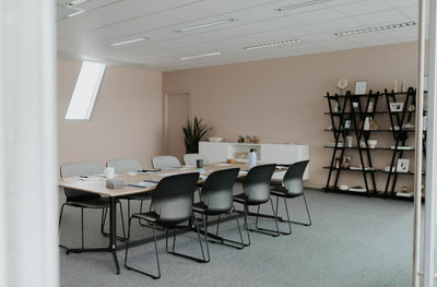 Jive Bridge Base Conference Table in lifestyle shot