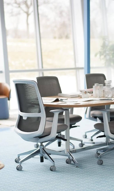 Jive Bridge Base Conference Table in lifestyle shot