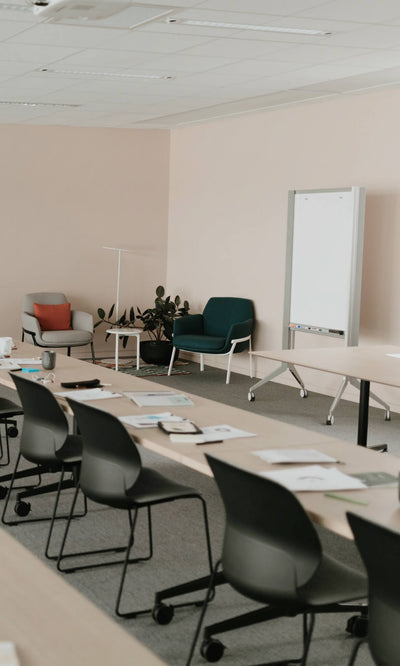 Jive T-Base Flip Table in lifestyle shot