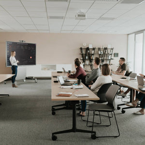 Jive T-Base Flip Table in lifestyle shot