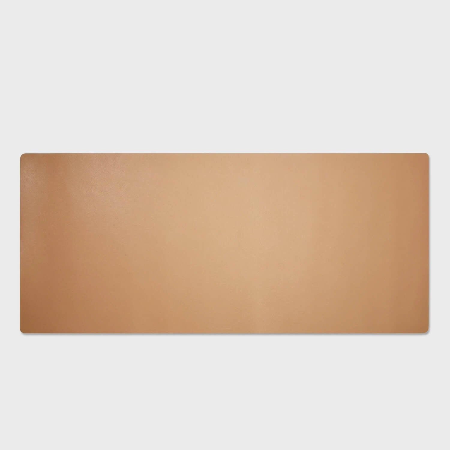 Leatherology Modern Desk Pad in tan color, made from water-resistant leather for a portable workspace.