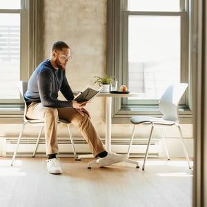 Maari Chair 4-Leg Base with Upholstered Seat in lifestyle shot