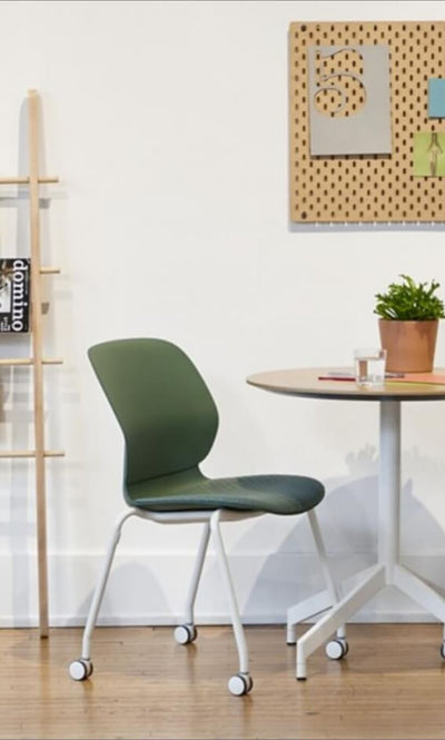 Maari Upholstered Chair with 4-Leg Base in lifestyle shot