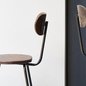 Earth Stool With Backrest in lifestyle shot