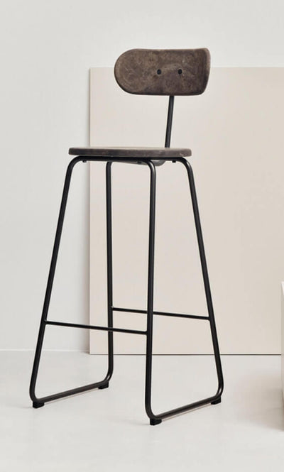 Earth Stool With Backrest in lifestyle shot