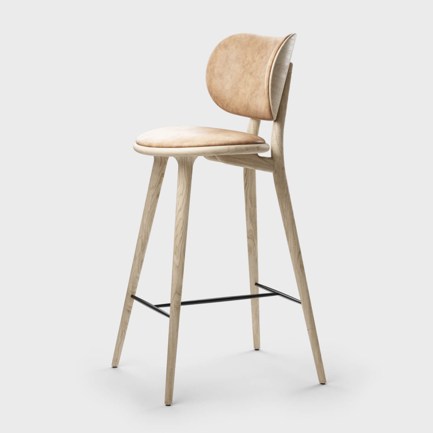 Mater High Stool with Backrest
