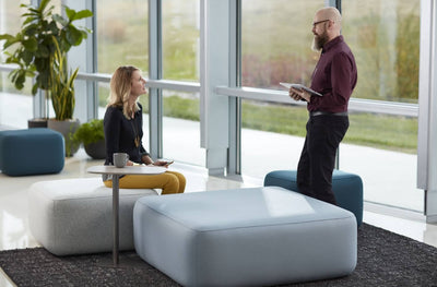 Pebble Ottoman in lifestyle shot