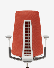 A Fern office chair in the color ember is displayed against a white background.
