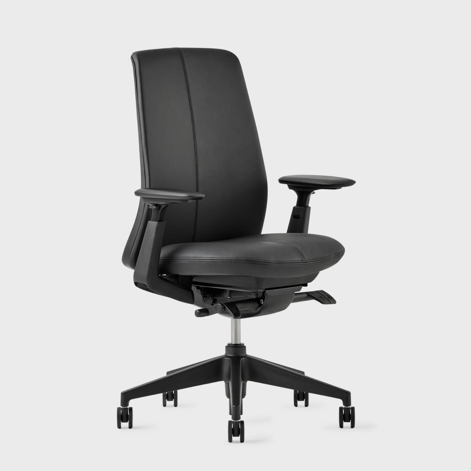 Soji Leather Office Chair in black, designed for comfort and style in modern workplaces. Ideal for office use.