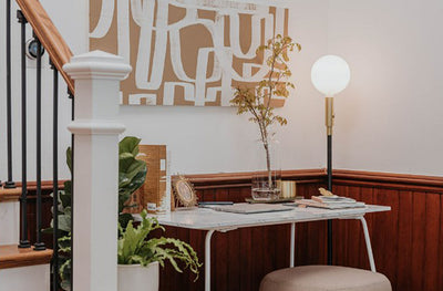 Poise Adjustable Floor Lamp in lifestyle shot