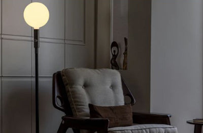 Poise Adjustable Floor Lamp in lifestyle shot