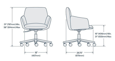 Poppy Guest Chair with 5-Star Base - Haworth Store