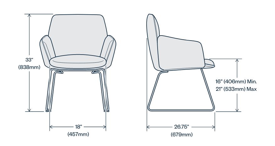 Poppy Guest Chair with Sled Base - Haworth Store
