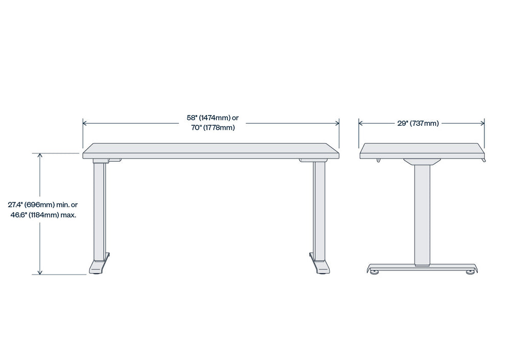 Perk Height-Adjustable Electric Standing Desk | Haworth