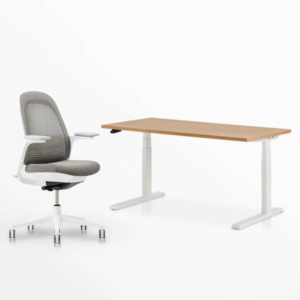 Breck Office Chair & Upside Sit-to-Stand Desk Set