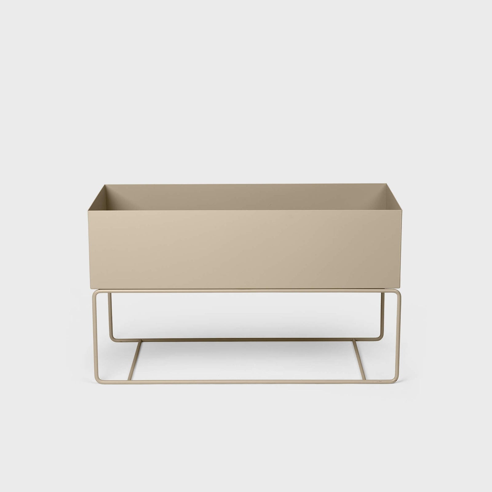 Large Plant Box in beige with a sleek frame, ideal for storage and indoor or outdoor use.