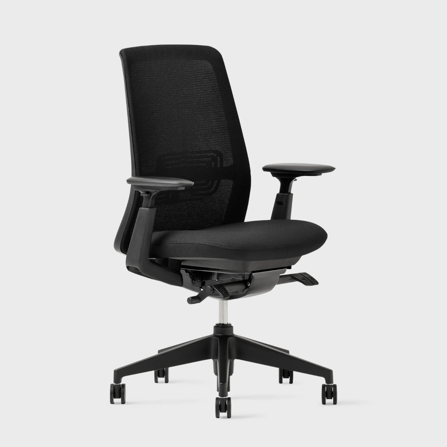 Soji Mesh Office Chair with ergonomic design and adjustable features for optimal comfort in an office setting.