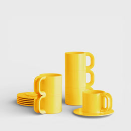 Max 2 Cups & Saucers - Yellow