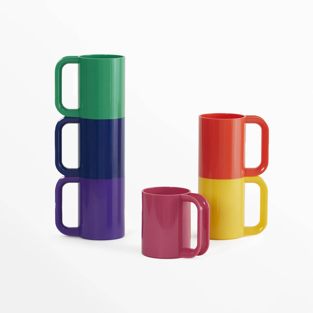 Maxmug Stackable Coffee Mugs - Vignelli Design | Heller
