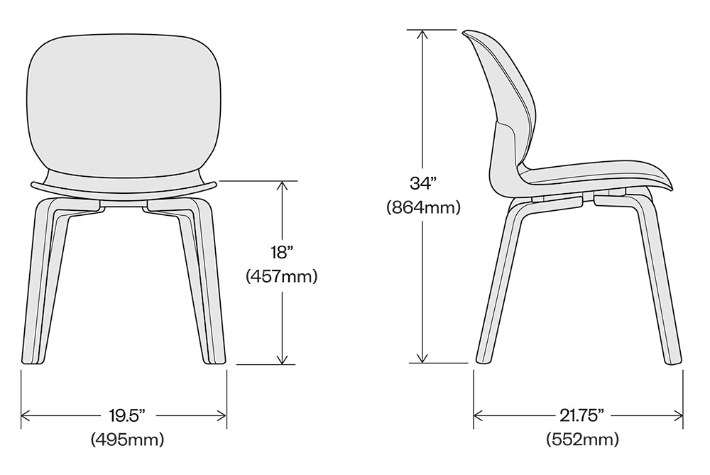 Maari Chair Wood Base with Upholstered Seat - Haworth Store
