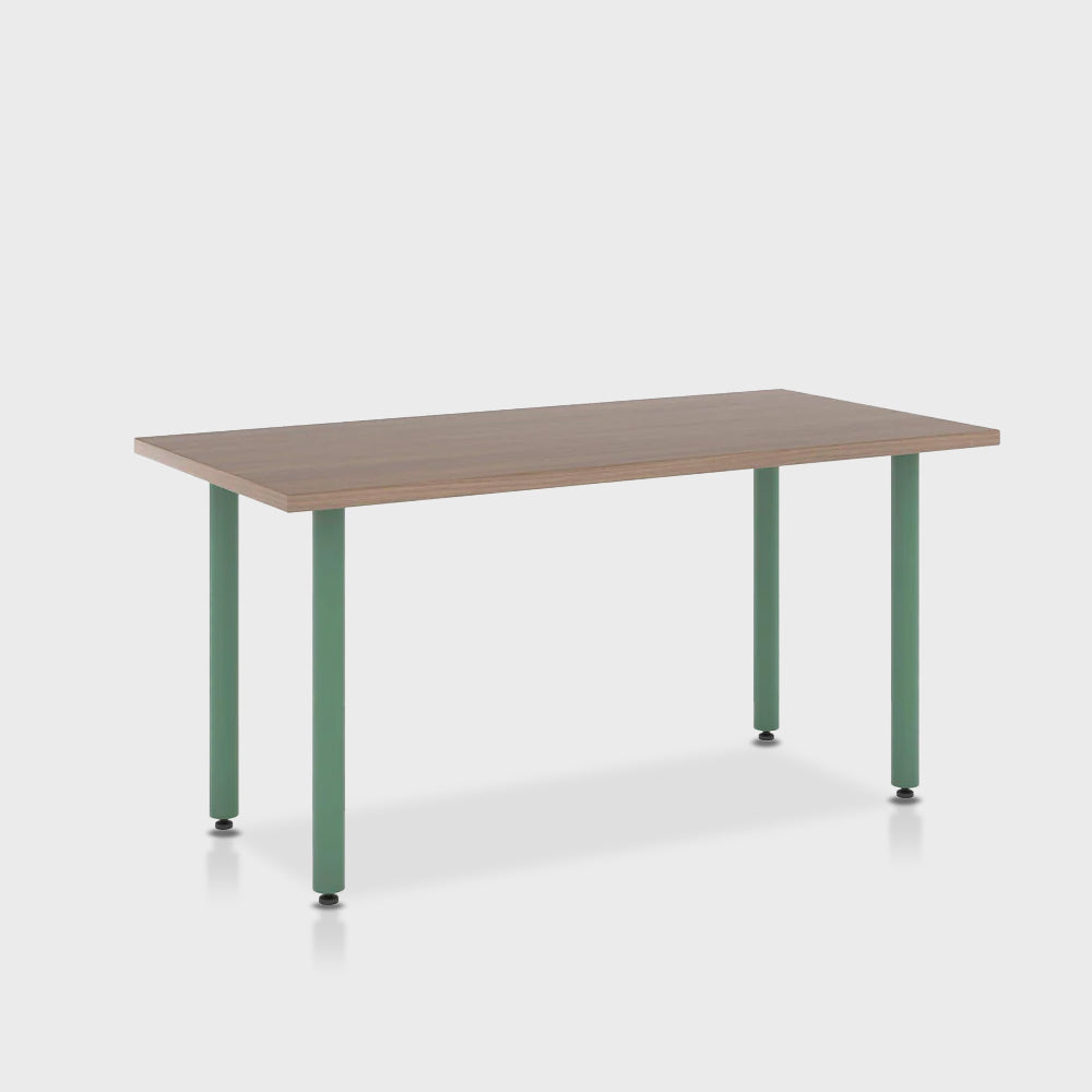 Jive Desk with Post Leg, Color Pop